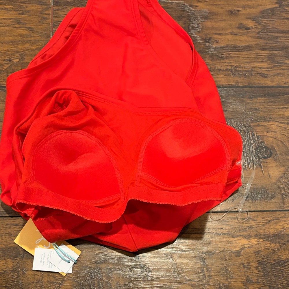 Kona Sol Red One-Shoulder Swim One Piece NWT - Picture 7 of 8